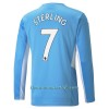 Camiseta de fútbol Manga Larga Manchester City Raheem Sterling 7 Primera Equipación 2021/22 - Hombre